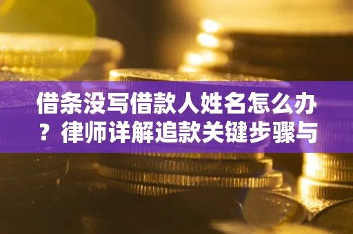 济南借条没写借款人姓名怎么办？律师详解追款关键步骤与证据链构建